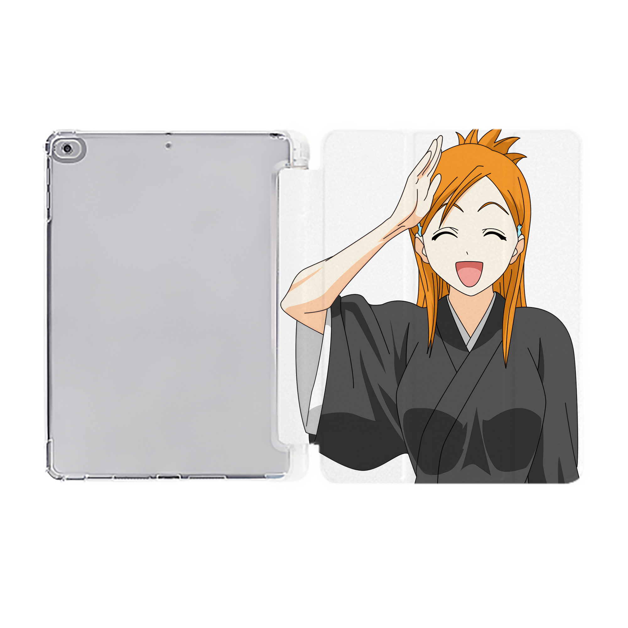 （画像用） ブリーチ 井上織姫（いのうえおりひめ） BLEACH Inoue Orihime IPad ケース ペン収納付き 三つ折りスタンド PUレザー×シリコン 対応機種9.5/10.5/10.9インチ